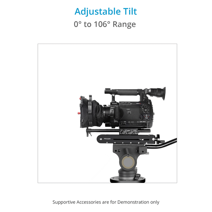 Proaim MicroTilt Wedge Camera Plate | Auto-Lock Tilt, Range: 0-106° | Payload – 30kg/66lb
