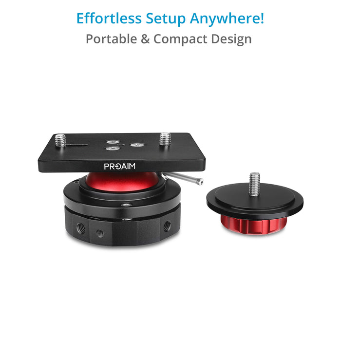Proaim Camera Support Leveling Base – Mitchell & 3/8” Base Mount