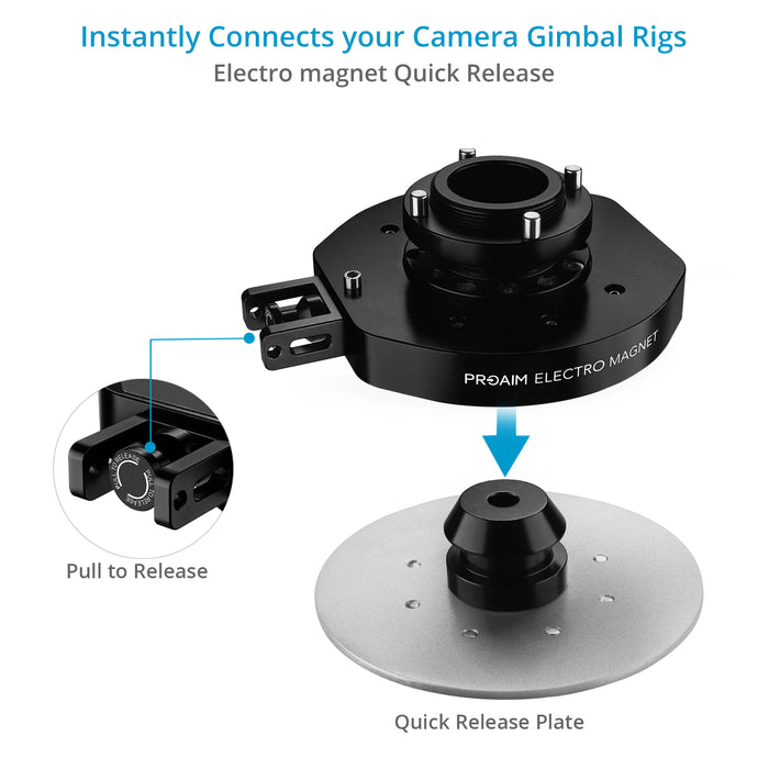 Proaim Electro Magnet Quick Release Mitchell Mount for Camera & Gimbal Rigs