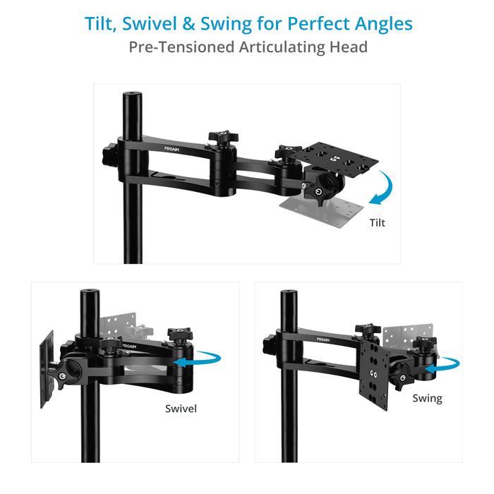 Proaim Monitor Articulated Arm for Video Camera Cart | 75mm/100mm VESA Mount