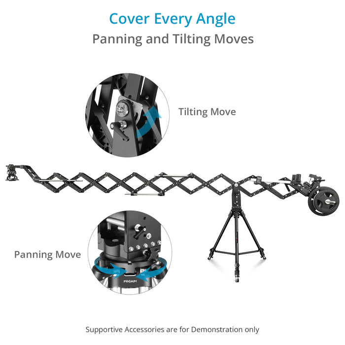 Proaim SJ30 Powermatic Scissor 17ft Telescopic Video Camera Jib Crane | Payload: 30kg/66lb