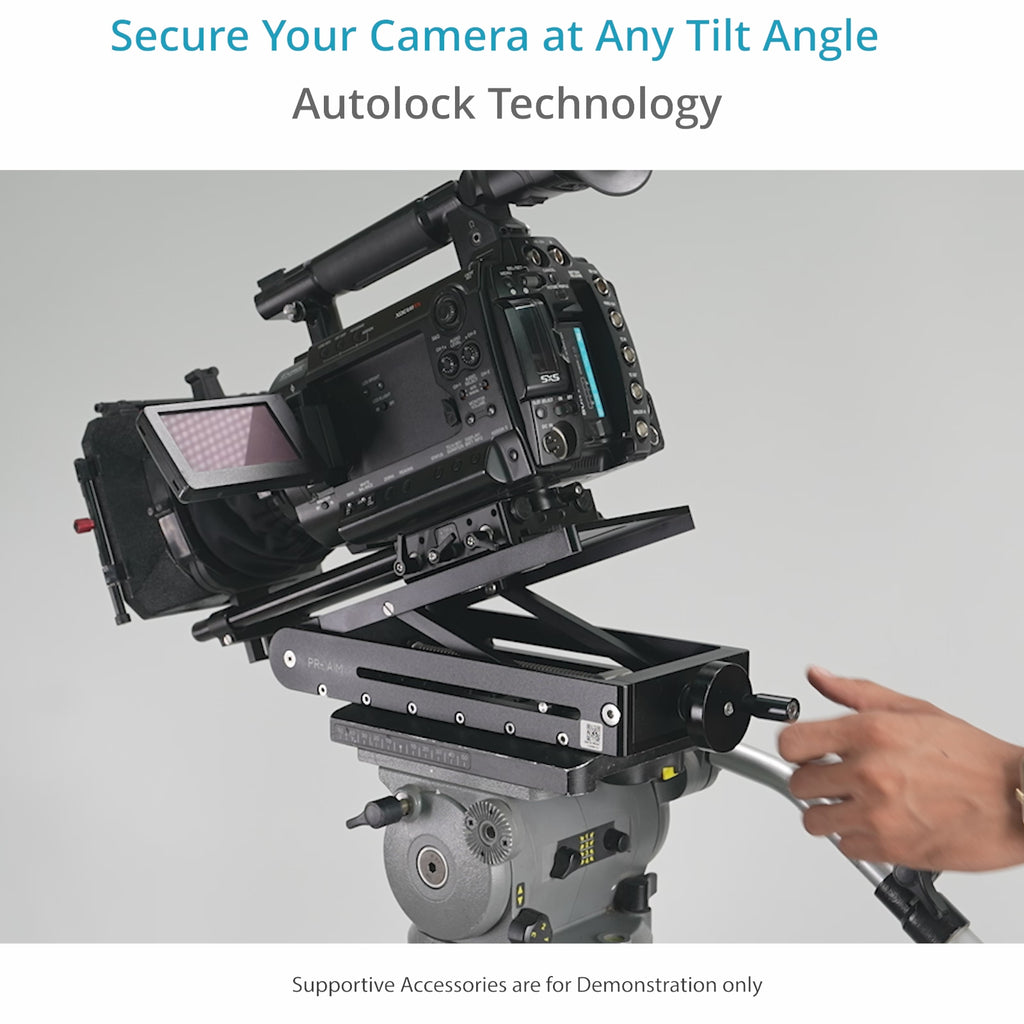 Proaim MicroTilt Wedge Camera Plate | Auto-Lock Tilt, Range: 0-106° | Payload – 30kg/66lb
